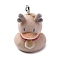 Flocky Resin Pendants, Duck, with Platinum Iron Loop, Camel, 28x20x23mm, Hole: 2mm