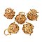 Brass Hollow Cage Pendants, Round with Flower, Raw(Unplated), 23x23x20mm, Hole: 7x10mm, inner size: 16mm