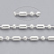 Brass Ball Chains, Ball-Bar Style, Round and Oval, Long-Lasting Plated, Soldered, with Spool, Cadmium Free & Lead Free, Silver, 3.7x2mm, about 301.83 Feet(92m)/roll
