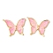 304 Stainless Steel Enamel Pendants, Butterfly Charm, Real 18K Gold Plated, Ion Plating(IP), Pearl Pink, 33x24x3mm, Hole: 1.5mm