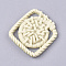 Resin Pendants, Imitation Woven Rattan Pattern, Rhombus, Cornsilk, 40x38.5x4mm