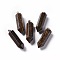 Natural Bronzite Double Terminated Pointed Pendants, with Platinum Tone Brass Findings, Bullet, 39x10x10mm, Hole: 3x6mm