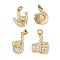 Brass Micro Pave Cubic Zirconia Pendants, Gesture, with Jump Ring, Cadmium Free & Lead Free, Rack Plating, Long-Lasting Plated, Real 18K Gold Plated, 19x15x6mm, Hole: 3mm