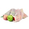 Rectangle Cotton Storage Pouches, Drawstring Bags with Alloy Cord Ends, Antique White, 43x30cm