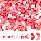SUNNYCLUE 1 Box About 1700+PCS Red Star Bracelet Making Kit Glass Star and Moon Beads Bulk Resin Cute Round Transparent Spacer Loose Seed Beads Kit for Jewelry Making Bracelet Beading Kits DIY Crafts