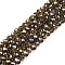 Electroplate Glass Beads Strands, AB Color Plated, Faceted, Rondelle, Gray, 4x3mm, Hole: 0.4mm, about 110~115pcs/strand, 39~40cm
