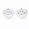 Non-Tarnish 201 Stainless Steel Pet Pendants, Laser Cut Pendants, Heart with Dog Footprint, Stainless Steel Color, 15x14.5x1mm, Hole: 1.4mm