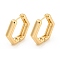Alloy Hoop Earring, with Steel Pin, Pentagon, Light Gold, 21.5x5x24mm