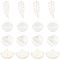 16Pcs 4 Styles Natural Shell Pendants, Leaf & Shell Shape Charms, Seashell Color, 16~35x13~28x1~2mm, Hole: 1~1.2mm, 4pcs/style