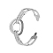 Non-Tarnish Ring Shape Stainless Steel Open Cuff Rings for Women, Stainless Steel Color, Inner Diameter: 20mm