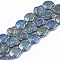 Electroplate Glass Beads Strands, Spiral Shell Shape, Cadet Blue, 12x11.5x4.5mm, Hole: 1mm, about 50~51pcs/Strand, 24.41 inch(62cm)