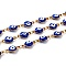 304 Stainless Steel Link Chains, with Enamel and Spool, Soldered, Dark Blue, Links: 11x6x3mm, 32.8 Feet(10m)/roll