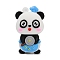 PVC Plastic Pendants, The Chef Panda, Deep Sky Blue, 46.5x28.5x22.5mm