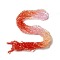Transparent Glass Bead Strands, Segmented Multi-color Beads, Triangle, Orange Red, 4.5x4x3.5mm, Hole: 1mm, about 134~137pcs/strand, 13.27~13.39''(33.7~34cm)