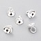 201 Stainless Steel Bead Cap Pendant Bails, for Globe Glass Bubble Cover Pendants, Silver, 6x6mm, Hole: 2.5mm