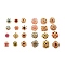 24Pcs 24 Style Exquisite Alloy Rhinestone Brooches Set, Flower & Hexagon & Rhombus & Flat Round Lapel Pins for Wedding Party, Golden, Mixed Color, 20~37.5x20~34x10~14mm, 1pc/style