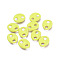 Brass Links Connectors, with Enamel, Long-Lasting Plated, Cadmium Free & Lead Free & Nickel Free, Coffee Bean/Oval, Golden, Yellow, 12x10x2.5mm, Hole: 3mm