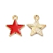 Alloy Enamel Pendants, Cadmium Free & Nickel Free & Lead Free, Star Charm, Golden, Red, 18x15.5x1.5mm, Hole: 1.8mm