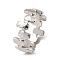Non-Tarnish 304 Stainless Steel Open Cuff Rings, Rectangle, Stainless Steel Color, US Size 6 3/4(17.1mm)