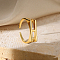 Alloy Adjustable Open Cuff Rings, Real 18K Gold Plated, Letter H, Inner Diameter: Adjustable