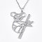 Non-Tarnish 201 Stainless Steel Pendant Necklaces, with Cable Chains, Koala, Stainless Steel Color, 17.5 inch~17.9 inch(44.5~45.5cm), 1.5mm, Koala: 32.5x30x1mm
