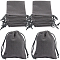 Velvet Jewelry Drawstring Gift Bags, Rectangle, Gray, 8.8~9x7.2~7.3x0.4cm, about 25pcs/bag