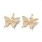 Brass Micro Pave Clear Cubic Zirconia Pendants, Butterfly, Real 18K Gold Plated, 31x43x6mm, Hole: 4X8.5mm