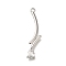 Brass Micro Pave Cubic Zirconia Pendants, Cadmium Free & Nickel Free & Lead Free, Branch Charms, Platinum, 30.5x7x4mm, Hole: 1.4mm