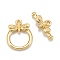 Brass Toggle Clasps, Long-Lasting Plated, Ring with Dragonfly, Real 18K Gold Plated, Ring: 16x12x2mm, Hole: 1.2mm, Bar: 7x17x3.5mm, Hole: 1.2mm
