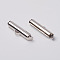 Brass Slide On End Clasp Tubes,  Slider End Caps, Platinum, 19.5x4mm, Hole: 1mm, Inner Diameter: 2mm