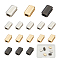 6Pcs 3 Colors 304 Stainless Steel Beads, Ion Plating (IP), Rectangle, Mixed Color, 11x6.5x4mm, Hole: 2.5x3mm, 2pcs/color