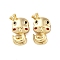 Brass Enamel Pendants, Snake Charm, Cadmium Free & Nickel Free & Lead Free, Real 18K Gold Plated, 15x9x6mm, Hole: 2.5mm