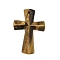 Natural Tiger Eye Pendants, Religion Cross Charms, 45x33mm