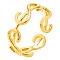 Simple 304 Stainless Steel Dollar Sign Opening Cuff Ring for Unisex, Golden