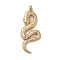 Ion Plating(IP) 304 Stainless Steel Pendants, Snake Charms, Real 14K Gold Plated, 27.5x11x2mm, Hole: 1.8mm