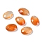 Natural Orange Red Agate(Dyed & Heated) Cabochons, Oval, Faceted, 18x13x5.5~6.5mm