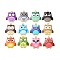 Alloy Enamel Pendants, Golden, Owl Charm, Mixed Color, 23x21x2.5mm, Hole: 1.6mm