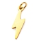 304 Stainless Steel Pendants, Real 18K Gold Plated, Laser Cut, Lightning Bolt, 16x5x1mm, Hole: 2.5mm, 5pcs/set