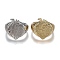 Brass Cuff Rings, Open Rings, Cadmium Free & Lead Free, Heart, Mixed Color, US Size 7(17.3mm)