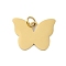 304 Stainless Steel Pendants, with Jump Ring, Butterfly Charm, Golden, 11x15x1mm, Hole: 2.5mm