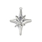 Brass Micro Pave Clear Cubic Zirconia Pendants, Cadmium Free & Nickel Free & Lead Free, Star Charms, Platinum, 25.5x19x7mm, Hole: 1mm