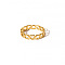 Stainless Steel Hollow Heart Couple Rings Non-fading Jewelry Women, Real 18K Gold Plated, US Size 7(17.3mm)