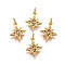 Brass Charms, with Micro Pave Cubic Zirconia and Jump Rings, Star, Colorful, Golden, 14x12x2mm, Hole: 3mm