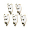 Alloy Enamel Pendants, with Printed, Cadmium Free & Nickel Free & Lead Free, Cat Charm, Golden, White, 25x13x2mm, Hole: 1.2~1.4mm