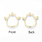 Alloy Open Back Bezel Pendants, For DIY UV Resin, Epoxy Resin, Pressed Flower Jewelry, Golden, 29x31x2mm, Hole: 2mm