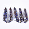 Synthetic Regalite/Imperial Jasper/Sea Sediment Jasper Pendants, Dyed, Knife Shape, Colorful, 45x12x4mm, Hole: 1.2mm