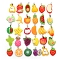 Resin Fruit Pendants, with Platinum Tone Loop, Mixed Shapes, 15~27mm