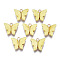 Alloy Acrylic Pendants, Butterfly, Light Gold, Champagne Yellow, 14x16.5x3mm, Hole: 1.6mm