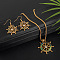 Alloy & Natural Abalone/Paua Shell Pendant Necklaces & Dangle Earrings Sets, Golden, Anchor & Helm, 43mm