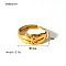 Star Stainless Steel Adjustable Rings for Women, Real 18K Gold Plated, Inner Diameter: 19mm